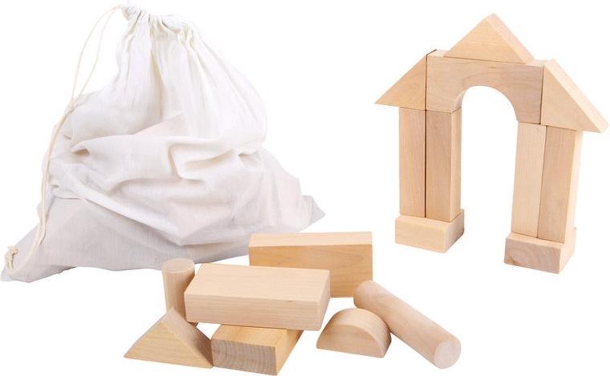 Tijdig Obsessie Intrekking Houten blokken blank / naturel + handige tas (50 grote bouwblokken) -  Speelgoed vanaf... | bol.com