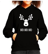 Ho Ho Ho Kersttrui | met kap | 5-6 jaar = 116 | black