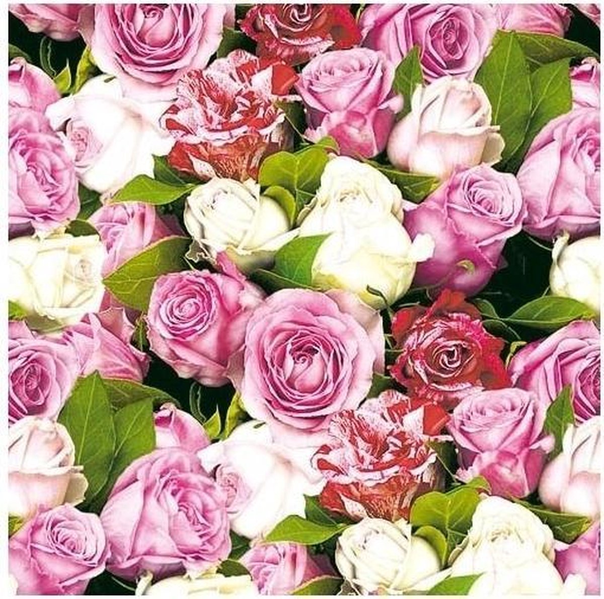 20x Rozen/bloemen voorjaar servetten 33 x 33 cm - Papieren wegwerpservetten 3-laags - Ambiente