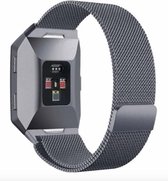 YONO Milanees Bandje Grijs voor Fitbit Ionic - Vervangende RVS Armband Space Grey met Magneetsluiting – S/M