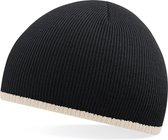 Beechfield Two-Tone Beanie Knitted Hat Black/Stone