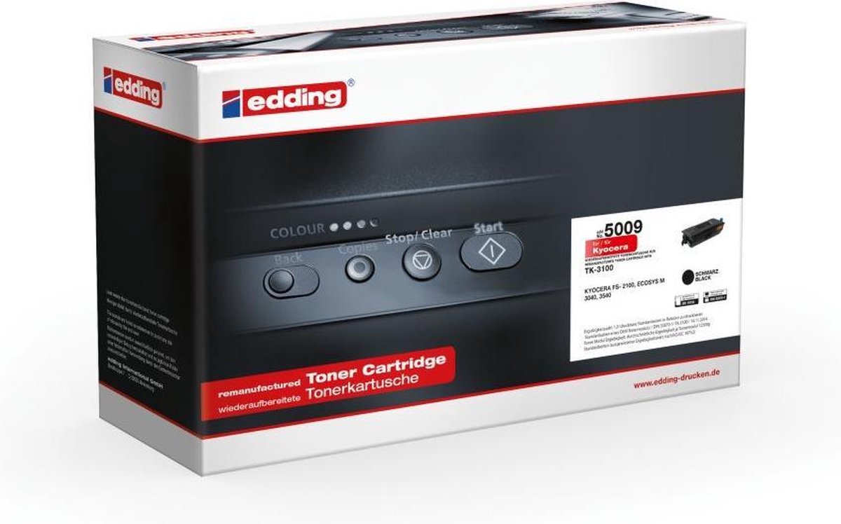 Edding Toner vervangt Kyocera TK-3100 Compatibel Zwart 12500 bladzijden EDD-5009 18-5009