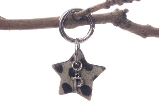Porte-clés étoile avec nom lettre P