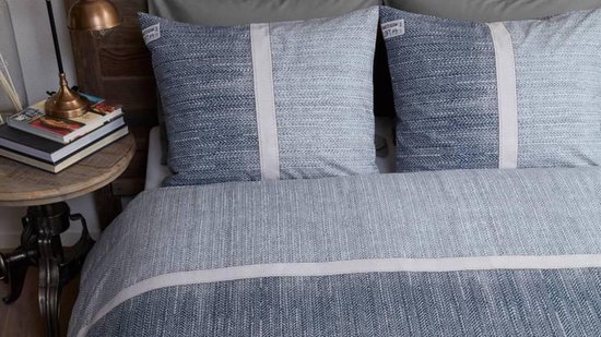 Rivièra Maison - Amsterdam Loft dekbedovertrek - Tweepersoons - 200x200/220 cm - Blauw Grijs van Riviera Maison — afbeelding 5