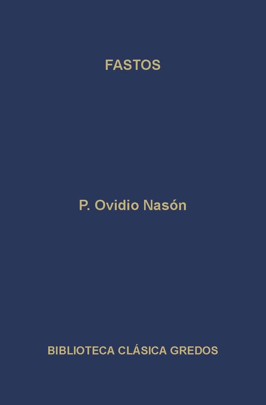 Biblioteca Clásica Gredos 121 - Fastos - cover