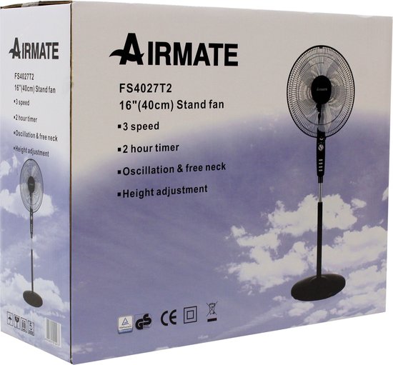 Airmate Ventilateur Sur Pied Noir Bol airmate-ventilateur-sur-pied-noir-bol