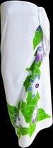 Batik Sarong Wit Tropische Bloemen Lila, Beach Pareo, Omslagdoek, Hamamdoek, Wikkelrok 115 * 165 cm