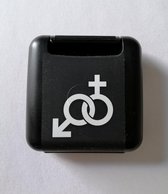 Condoom bewaar doosje Man/vrouw symbool