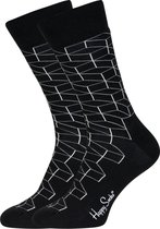 Happy Socks herensokken Optic Sock zwart-wit