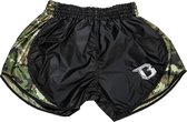 Booster Kickboks Short Retro Hybrid Zwart/Camo Groen Large