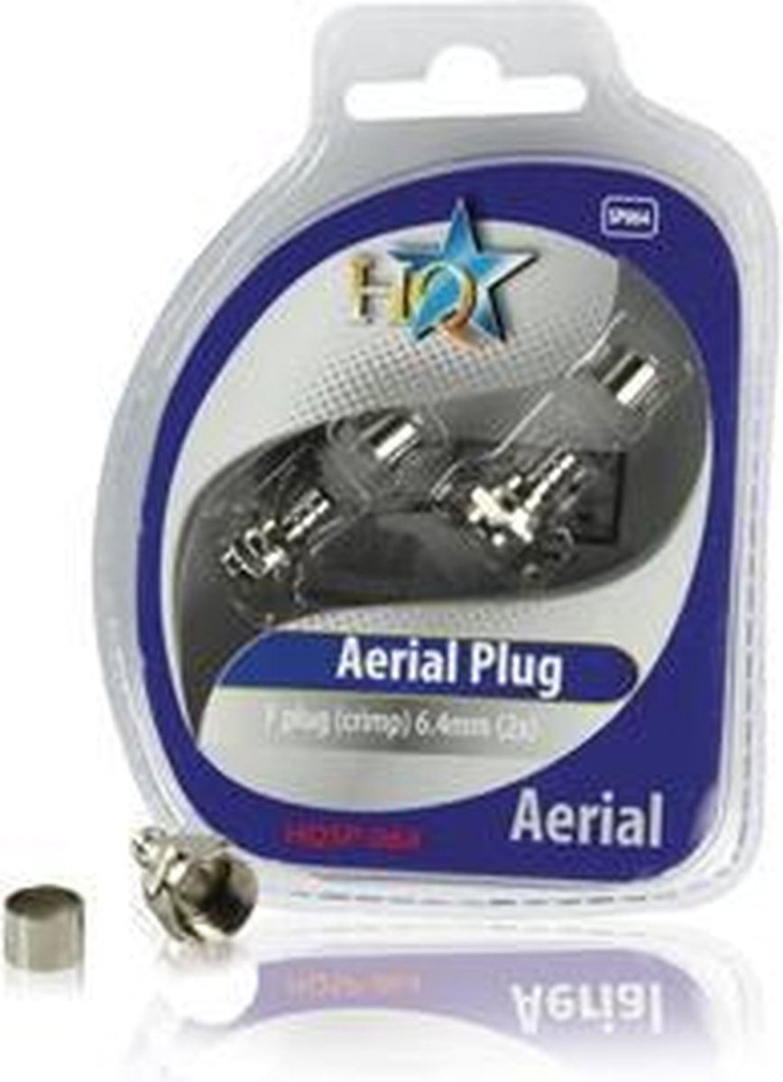 HQ Video Connector F Plug 6.4mm Krimp (2x)