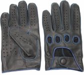 DriveLux™ Race II - Leren Handschoenen Heren - Noir Blue - Leren Auto/Motor Handschoenen - Driving Gloves - Maat S (: 18,5 - 20,5 cm) - Ademend en Waterbestendig – Gemaakt van Geitenleer
