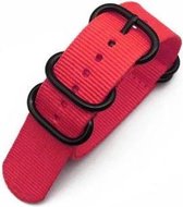 Premium Red - Zulu Nato strap 22mm - Horlogeband Rood