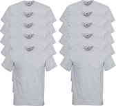 10 x Fruit of the Loom V-Hals ValueWeight T-shirt Heather Grey Maat XL