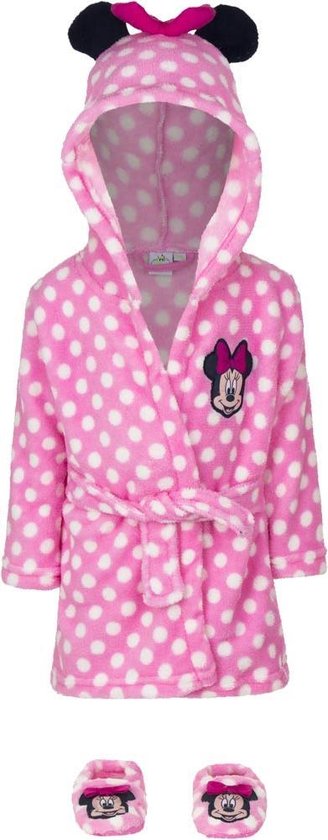 Disney Minnie mouse geschenkset - badjas + sloffen - roze - 18-24 maanden -  cadeaubox | bol.com