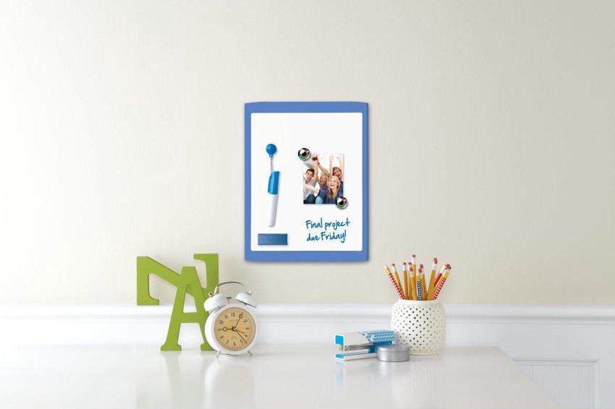 Nobo Mini Magnetisch Whiteboard - Inclusief Marker, Magneten, Wisser en Montage Pads - 21,6 x 28 cm - Geassorteerde kleur thumbnail 7