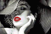 DP® Diamond Painting pakket volwassenen - Afbeelding: Red Lips 02 - 50 x 75 cm volledige bedekking, vierkante steentjes - 100% Nederlandse productie! - Cat.: Mensen