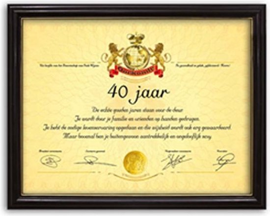 Bol Com Oorkonde 40 Jaar Oorkonde 40 Jaar