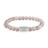 PRINS. Armband PB0007-P-L - Grijs Agaat en Massief Zilver - 21 cm