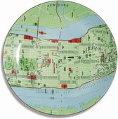 Seletti The World Dinnerwar - Maps Bord 'NY' - Groen - Ø 26,5 cm