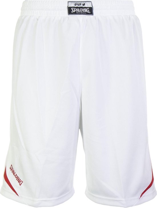 Spalding Attack Basketbalshort Heren  Basketbalbroek - Maat M  - Mannen - wit/rood