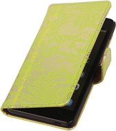 Huawei Honor 4C Lace Kant Booktype Wallet Hoesje Groen - Cover Case Hoes