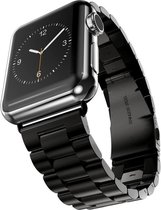 KELERINO. Metalen bandje geschikt voor Apple Watch 1/2/3 (42MM) 4 (44MM) - Zwart