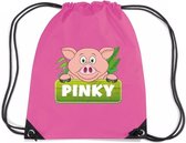 Pinky the Pig varkens rijgkoord rugtas / gymtas - roze - 11 liter - voor kinderen