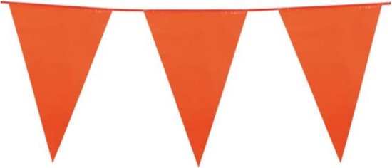 Vlaggen slinger met oranje vlaggen (30x45 cm) leuk voor halloween