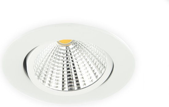 Groenovatie Inbouwspot LED - 5W - Rond - Kantelbaar - Dimbaar - Ø 85 mm - Neutraal Wit - Wit