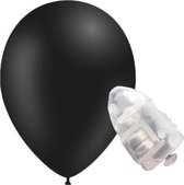 5 stuks ledverlichte Feestballonnen zwart 28 cm pastel met losse LED-lampjes