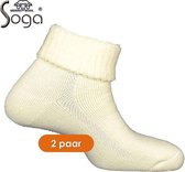 2-Pack Eureka zachte merino wollen sokken S9 - unisex - ecru - maat 43-45