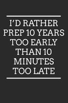 I'd Rather Prep 10 Years Too Early Than 10 Minutes Too Late