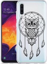 Galaxy A50 Hoesje Dream Owl Mandala Black - Designed by Cazy