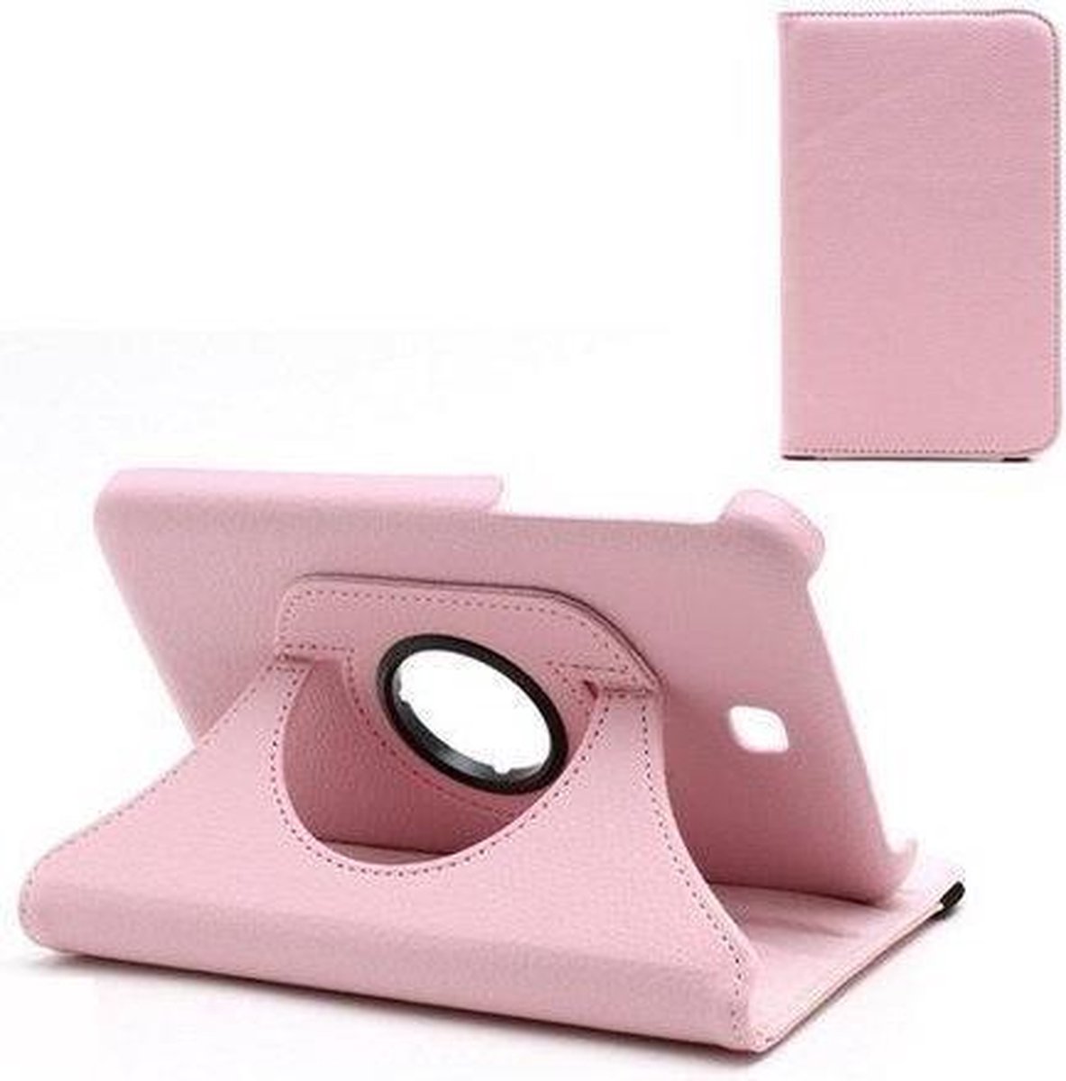 Beschermhoes Geschikt voor: Samsung Galaxy Tab 3 7.0 Inch Hoes Cover 360 graden draaibare Case Licht Roze