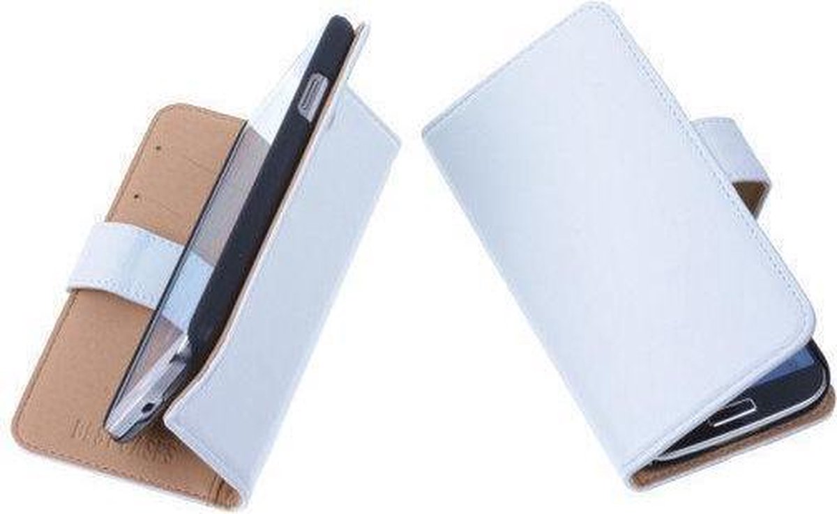PU Leder Wit Hoesje LG L90 Book/Wallet Case/Cover