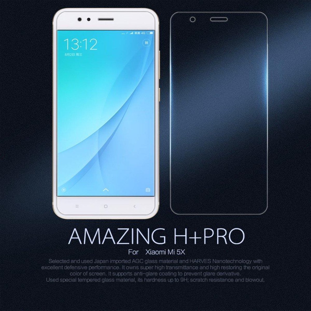 Nillkin - Xiaomi Mi A1 Glazen Screenprotector - Gehard Glas Transparant