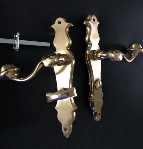 fenomeen brandstof Phalanx Valli & Colombo Baden wc/badkamer deurkruk set goud messing 63 MM Links (S)  | bol.com