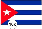 10x stuks Vlag Cuba stickers