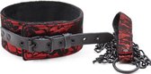 Banoch - Collar & leash Courtesan Red - halsband met riem - rood