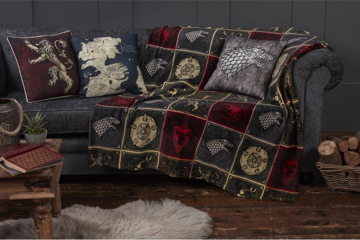 Game Of Thrones Decke – 127 X 152 Cm, Mit Haus-Sigils Druck, Sherpa-Rückseite, Superweich & Wärmend