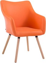 Clp McCoy V2 Eetkamerstoel - Kunstleer - Oranje kleur onderstel : Natura