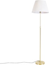 QAZQA parte fl - Landelijke Vloerlamp | Staande Lamp met kap - 1 lichts - H 1750 mm - Crème - Woonkamer | Slaapkamer | Keuken