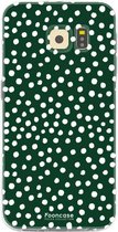 Samsung Galaxy S6 Edge hoesje TPU Soft Case - Back Cover - POLKA / Stipjes / Stippen / Donker Groen