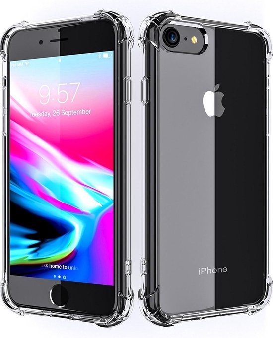 iPhone 7 hoesje - shock proof case transparant - Apple iPhone 8 hoesje - iPhone se 2020 hoesje - iPhone se 3 (2022) hoesje - iPhone 6 hoesje - iPhone 6s hoesje - hoesjes cover hoes - LuxeRoyal