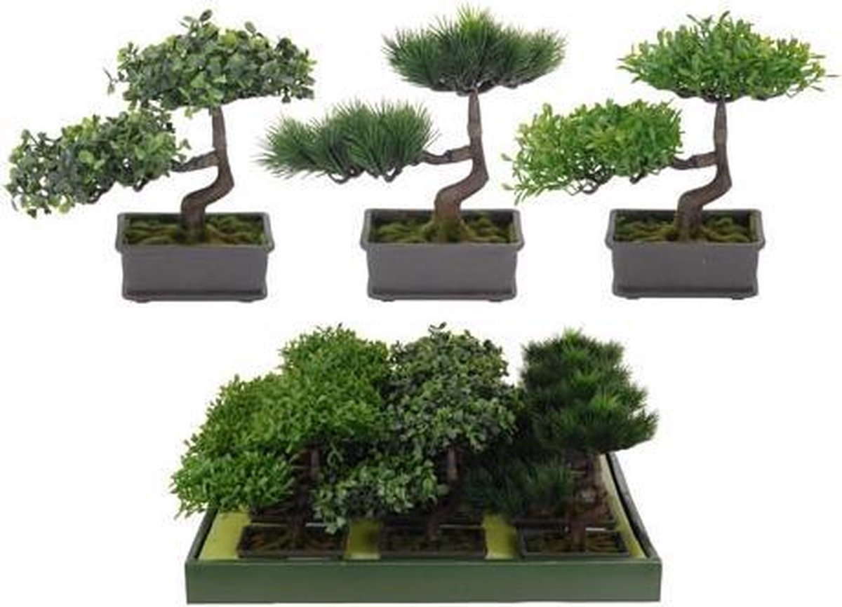 Kunstboompje bonsai set van 2