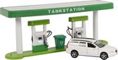 Kids Globe Tankstation met Volvo - Speelfigurenset: 30 x 13 cm