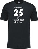 Mijncadeautje - Leeftijd T-shirt - Het duurde 25 jaar - Unisex - Zwart (maat 3XL)