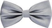 Fako Fashion® - Vlinderstrik - Vlinderdas - Strik - Kleine Ruit - 12cm - Zilver