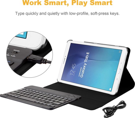 Samsung Galaxy Tab E 9.6 (T560T561) Bluetooth Keyboard Case Toetsenbordhoes – Zwart Samsung Galaxy Tab E 9.6 (T560T561) Bluetooth Keyboard Case Toetsenbordhoes – Zwart